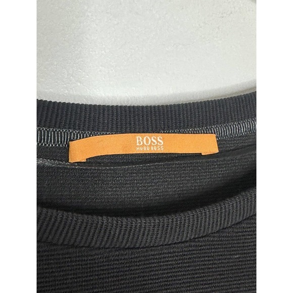 BOSS by HUGO BOSS Women Black Short Sleeve Hi Low Ruffle T Shirt Blouse Sz M - Picture 3 of 8